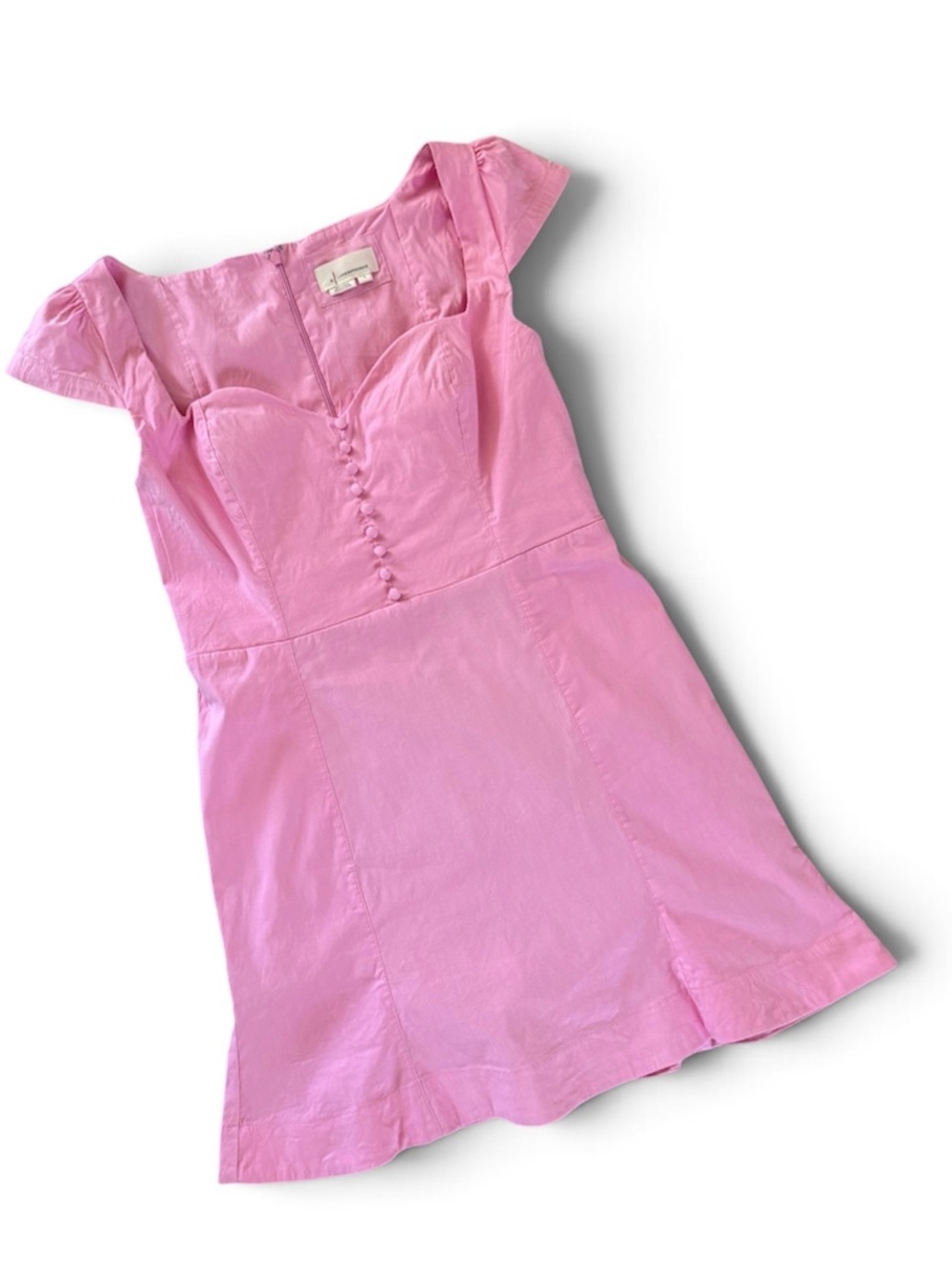 Anthropologie Pink Mini Dress L Sweetheart Neck